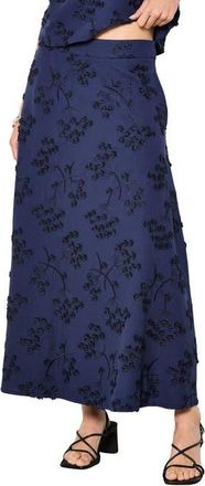 Apricot Dandellion Embroidered Skirt in Navy at Nordstrom, Size Xx-Large