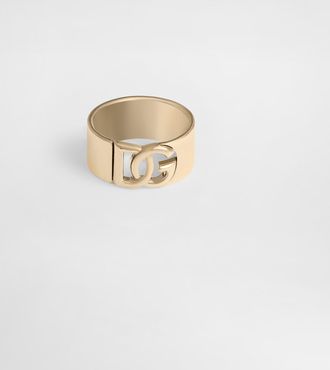 Dolce & Gabbana Ring With Dg Cut-out Logo - Man Bijoux Gold Metal M