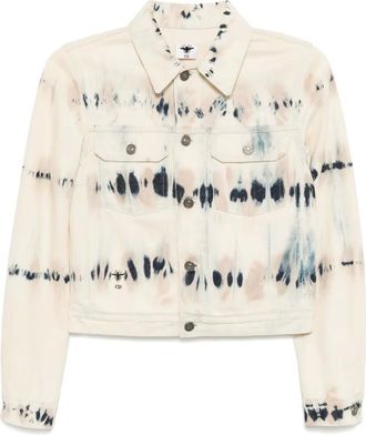 Dior Giacca denim con fantasia tie dye - Bianco