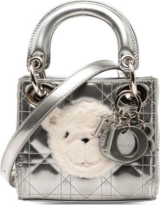 Dior Pre-owned Dior Micro Metallic Lambskin Cannage Bear Lady Dior Ladies 136-BO-0147
