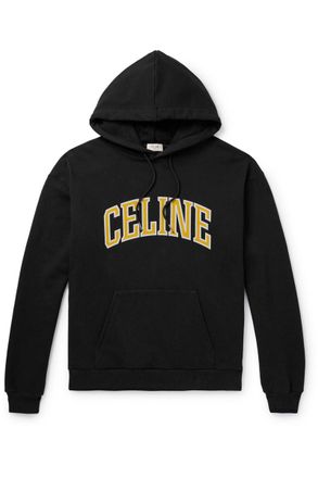Celine Logo-Print Cotton-Blend Jersey Hoodie