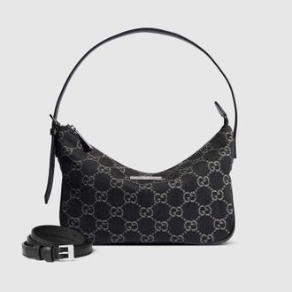 Gucci Lady Lunetta Small Shoulder Bag, Black, Fabric