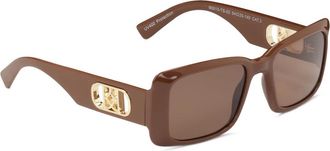 Kazar Bruine rechthoekige zonnebril - Dames - Zonnebrillen - Bruin - ONE Size - Accessoires