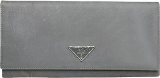 Prada Pre-owned Wallets, female, Gray, Size: ONE SIZE Pre-owned Vintage Leather Wallet