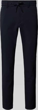 Boss Orange by Hugo Boss BOSS Orange Tapered Fit Chino mit Strukturmuster in Dunkelblau, Gr&ouml;&szlig;e 36/32