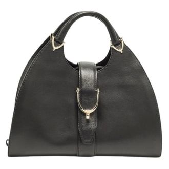 Gucci Pre-owned Handbags, female, Black, Size: ONE SIZE Pre-owned Stirrup Satchel