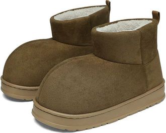 Generic NYSBH Mens Winter Thick-Sole Snow Boots Warm Cotton Boots Short Elastic-Fit Ankle Boots with Fleece Lining