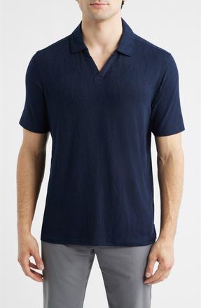 Johnston & Murphy Sedona Jacquard Polo in Navy Frond at Nordstrom, Size Xx-Large