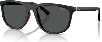 Polo Ralph Lauren Square Zonnebrillen - Heren - Zonnebrillen - Zwart - 57 MM - Nylon - Accessoires
