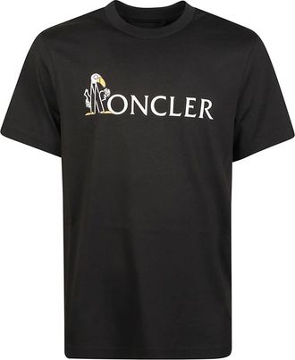 Moncler Logo T-shirt - Heren - T-shirts - Zwart - XL - Tops