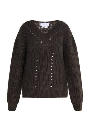 Usha Gebreide trui Dames donkerbruin