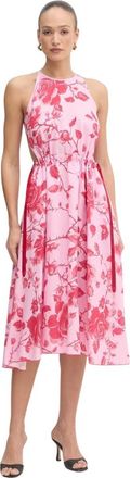 Fracomina Flared Midi Dress - Dames - Casual kleedjes - Roze - L - Katoen - Kleedjes