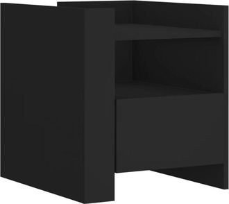 vidaXL Mesita de noche madera de ingeniería negro 45x50x50 cm vidaXL