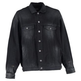 Balenciaga Balenciaga Gewassen Gedeconstrueerde Denimjack in Zwarte Katoen