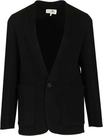 Maison Margiela Enkelrijige wollen jas - Heren - Blazers - Zwart - L - Wol - Jassen