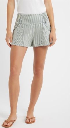 Free People Luna Railroad Stripe Cotton Shorts in Horizon Stripe at Nordstrom, Size X-Large