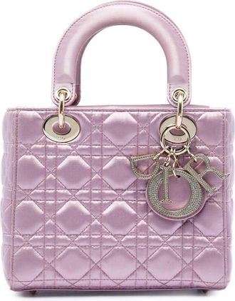 Dior Pre-owned Dior Small Satin Cannage Swarovski Lady Dior Ladies DLJQEQ6KF8JQRA2F