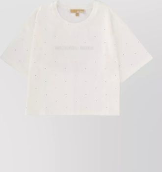 Michael Kors short sleeve round neck studded top