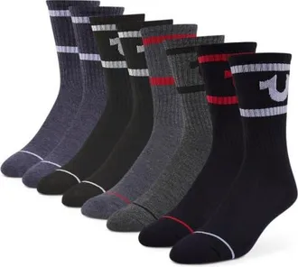 True Religion Mens 8 Pairs Crew Socks for Men Premium Athletic Mens Socks, Shoe Size 8-12 in Assorted at Nordstrom
