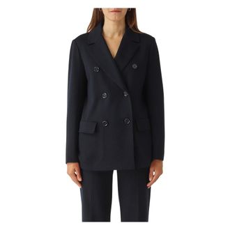 Max Mara Dames, Jassen, Blauw, Maat: S Katoen