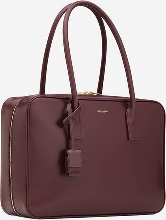 Saint Laurent Womens Sac De Jour Leather Trunk Bag Bordeaux Shoulder