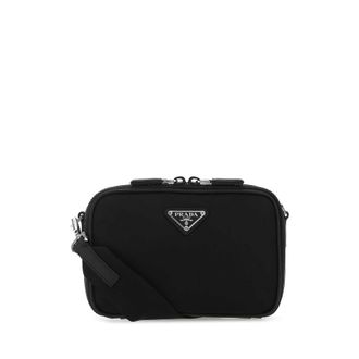 Prada Black Leather And Nylon Crossbody Bag