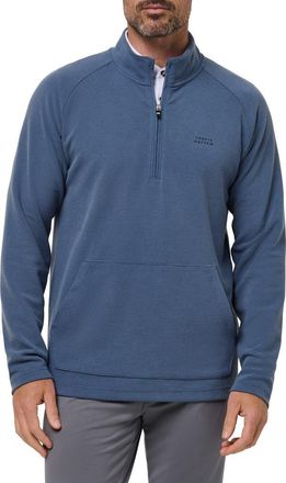 Travis Mathew Thermal Quarter Zip Pullover in Bering Sea at Nordstrom, Size Xx-Large