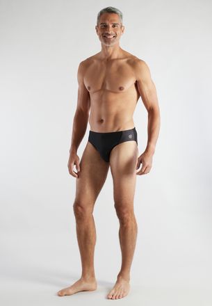 Bugatti Badeslip BUGATTI, Herren, Gr. 4, N-Gr, schwarz, Obermaterial: 85% Polyester, 15% Elasthan, gemustert, unifarben, Badehosen Badeslip, elastisch, basic,