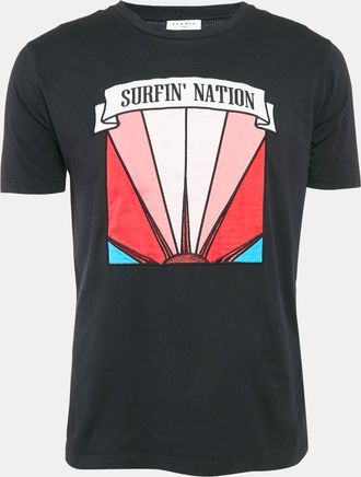 Sandro Black Embroidered Cotton T-Shirt