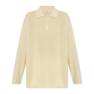Lisa Yang V-neck Knitwear, female, Yellow, Size: XS Caisa Polo