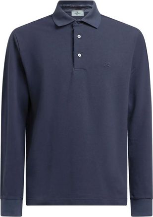 Etro Polo a maniche lunghe con ricamo logo - Blu