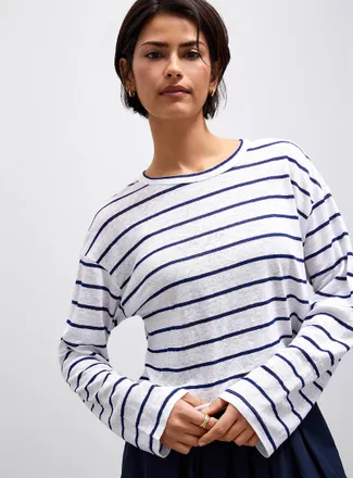 Contemporaine Womens Loose-fit pure linen T-shirt