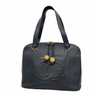 Chanel Black Leather Tote Bag (Pre-Owned)