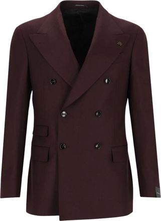Gabriele Pasini Dubbelrijige Blazer - Heren - Business blazers - Rood - L - Wol - Kostuums