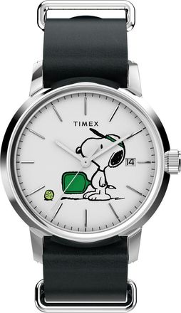 Timex Peanuts Marlin Mens Blue Watch TW2Y50500 Leather - One Size