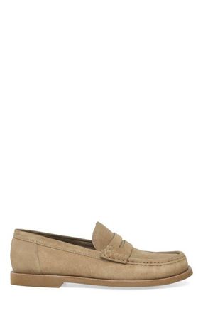 Gianvito Rossi Vernon Mocassin in Brown Suede Leather at Nordstrom, Size 44.5