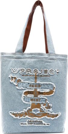 Y / Project Borsa tote denim Paris Best - Blu