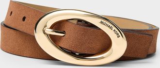 Michael Kors Michael Michael Kors - Womens Oval buckle suede belt