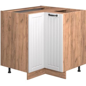 Vicco Armario De Esquina Fame-line, Blanco Casa De Campo, 80.5 Cm, Et Antracita, Vicco