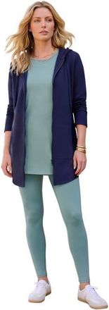 Roaman's Fleece Zip Hoodie Sweatshirt in Navy at Nordstrom, Size Medium