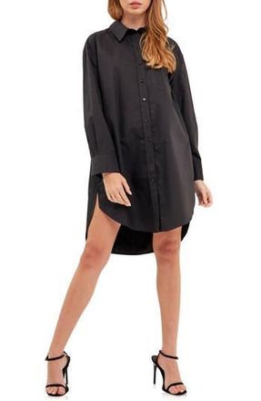 English Factory Classic Collar Shirtdress in Black at Nordstrom Rack, Size Small