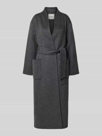 BA&SH Mantel mit Tailleng&uuml;rtel in Anthrazit, Gr&ouml;&szlig;e M