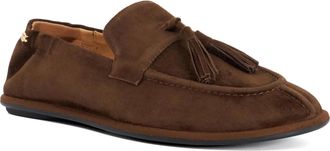 Dune London Ladies GROUNDING Suede Round Toe Tassel Loafers Size UK 8 Suede Dark Brown