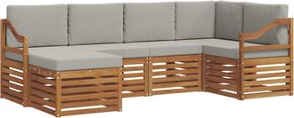 vidaXL Conjunto De Sof&aacute;s De Exterior 6 Uds. Gris Natural Y Claro Vidaxl