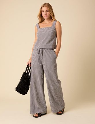 Nobody's Child Black Gingham Relaxed Trousers