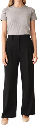 Suncoo Wide Leg Dress Pant In Black