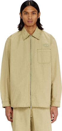 Diesel Ripstop shirt with zip closure - Shirts - Man - Beige