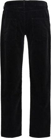 Saint Laurent Zwarte ribfluweel slim fit broek