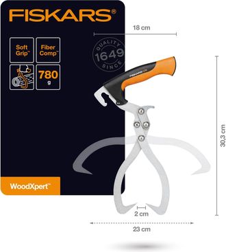 Fiskars Log Tong Woodxpert 303mm Negro Naranja (1003625)