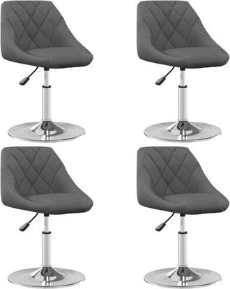 vidaXL Sillas De Comedor Giratorias 4 Unidades Terciopelo Gris Oscuro Vidaxl